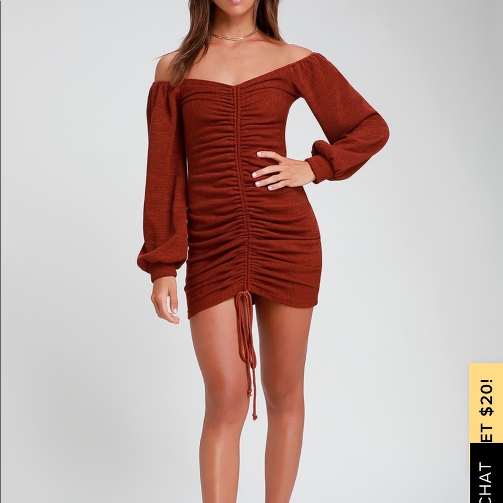 Burnt orange mini dress